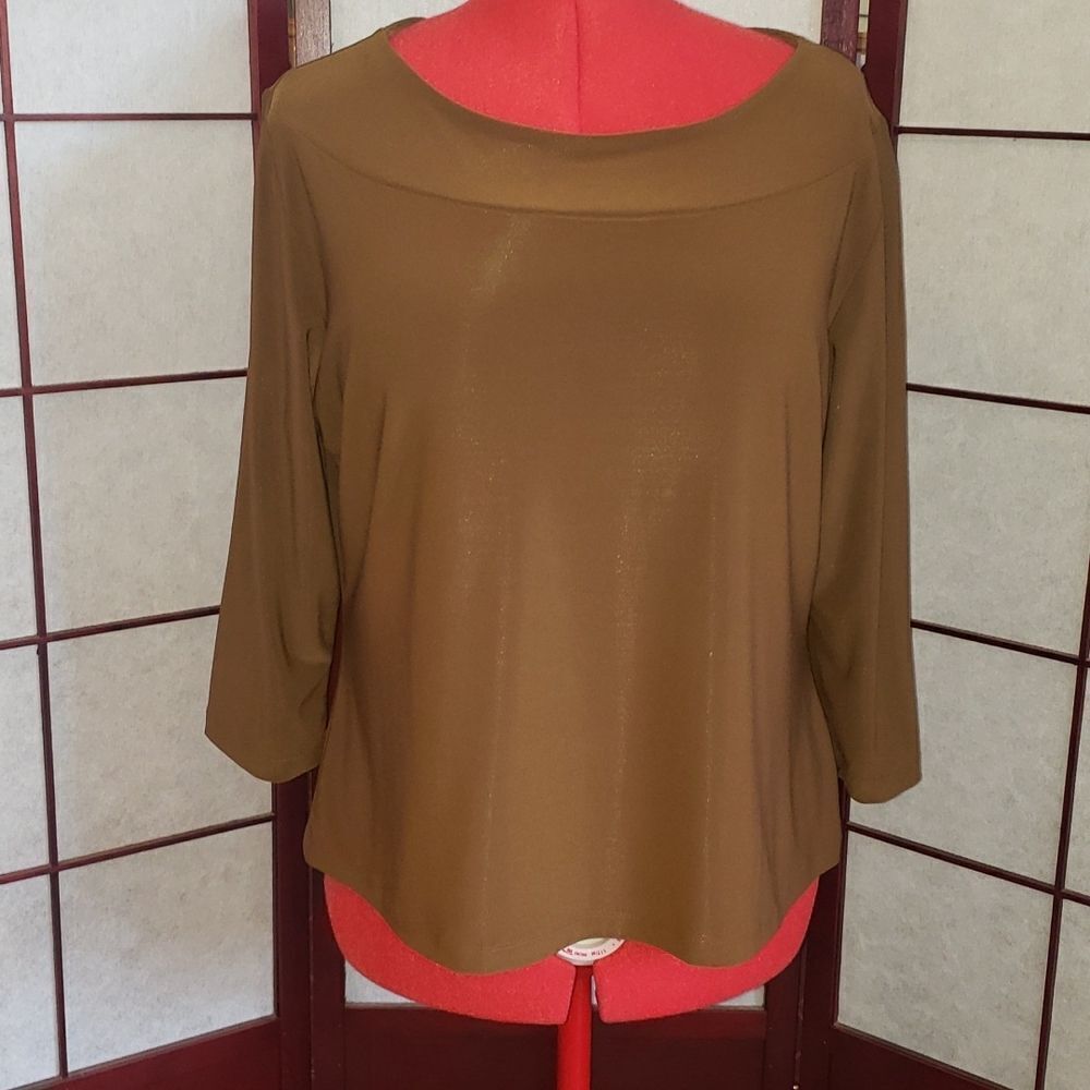 Giorgio Fiorline Collection Business Casual Brown Blouse